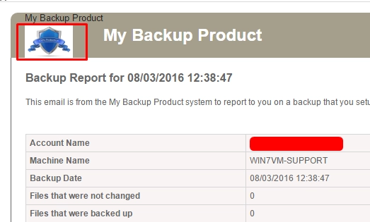 App logo in backup report