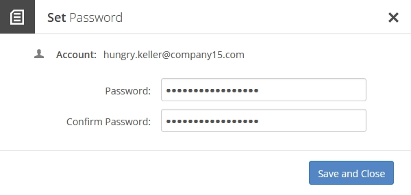 Set account password dialog
