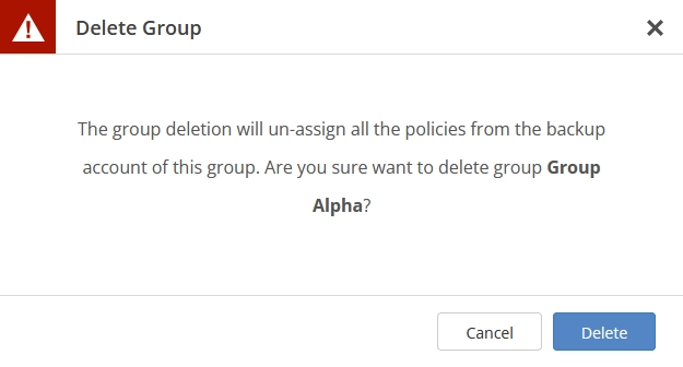Confirm group deletion
