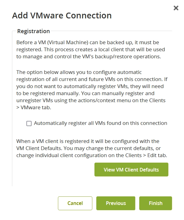 VM registration