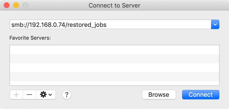 Access appliance network share in macOS