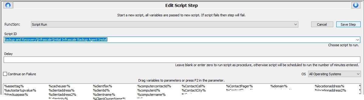 Edit script step